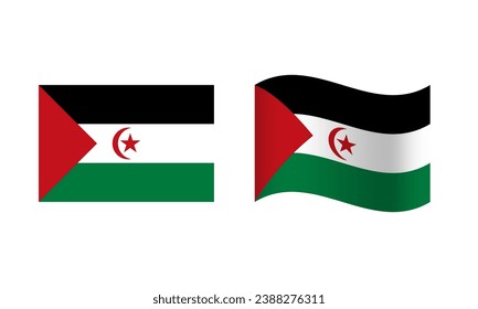 Ilustración de la bandera de la República Árabe Saharaui Democrática Rectangle y Wave