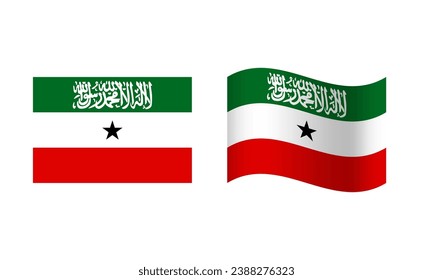 Rectangle and Wave Somaliland Flag Illustration