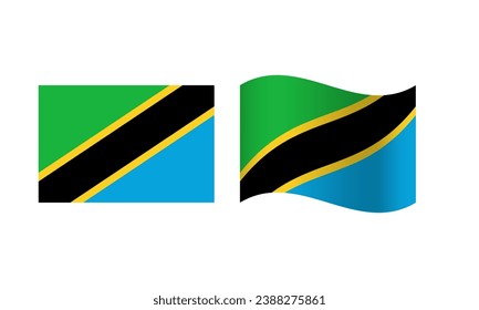 Illustration der Flagge von Rectangle und Wave Tansania