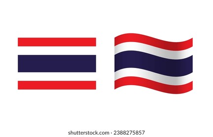Ilustración de la bandera de Rectangle y Wave Thailand