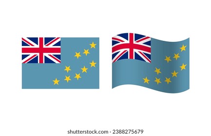 Rectangle and Wave Tuvalu Flag Illustration
