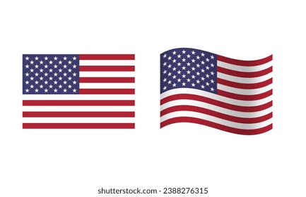 Rectangle and Wave USA Flag Illustration