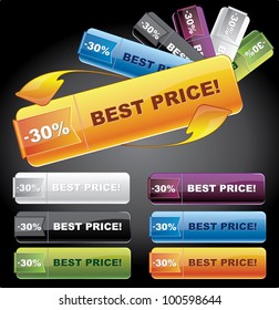 Rectangle web buttons - price tags