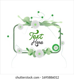 rectangle wedding invitation frame.elegant floral design with cute white flower decoration