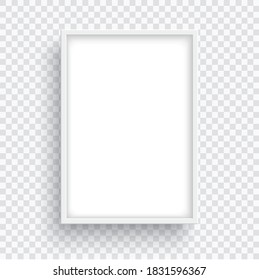 Rectangle White Frame Isolated On Transparent Background.