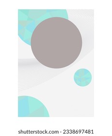 Weiße und grüne Karte mit grauem Kreissendesign. Vektorgrafik mit leerem Kopienraum für Text. Bearbeitbare Form für die Plakatdekoration. Kreativer und anpassbarer Rahmen