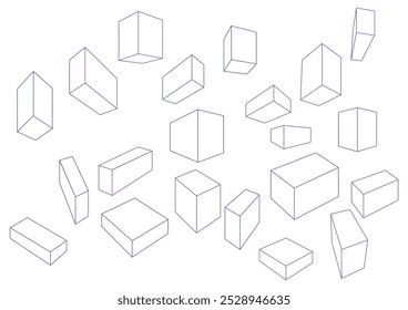 Rectangles in 2 point perspective with a blue color