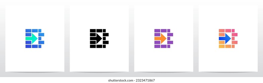 Rectangles And Arrow Letter Logo Design B