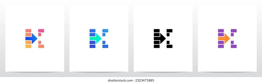 Rectángulos Y Diseño De Logotipo De Letra De Flecha K