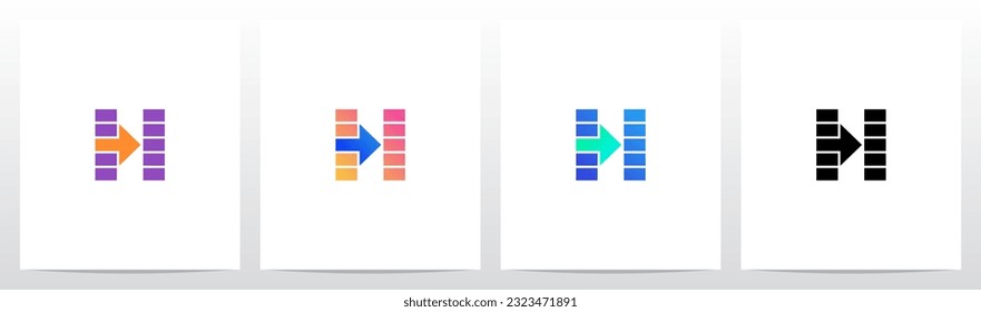 Rectángulos Y Diseño De Logotipo De Letra De Flecha H