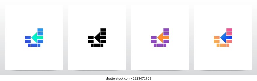 Logo-Design für Rechtecke und Bogenschreiben J