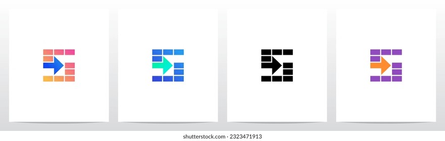 Rectangles And Arrow Letter Logo Design S