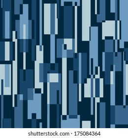 Rectangles Blue Seamless Pattern