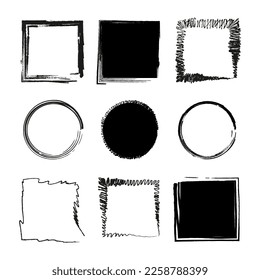 Rectangles circles brush, great design for any purposes. Vector illustration.