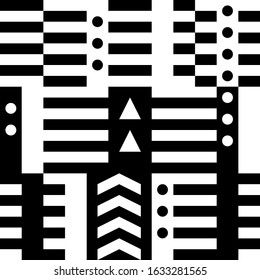 Rectangles, circles, triangles, chevrons, figures seamless pattern. Geometrical print. Modern wallpaper. Contemporary ornament. Geometric backdrop. Digital paper, textile print, abstract background.