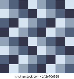 Rectangles with different shades of blue. Seamless decorative pattern.