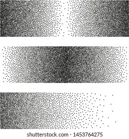 A rectangles filled with very small dots, points. The effect of stippling to create textured backgrounds. Vector illustration