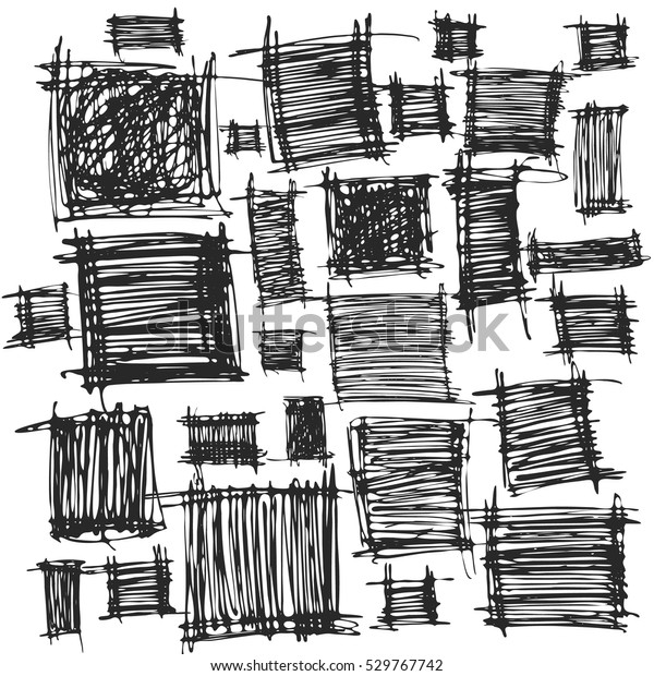 Rectangles graphic\
stroke hand drawing\
sketch.