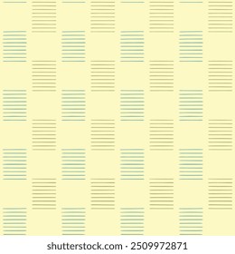 rectangles of hand drawn blue and green stripes. aztec motifs. vector seamless pattern. beige repetitive background. folk decorative art. fabric swatch. wrapping paper. textile design template