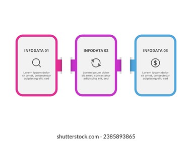 Rectangles infographic with 3 steps, options, parts or processes. Business data visualization.