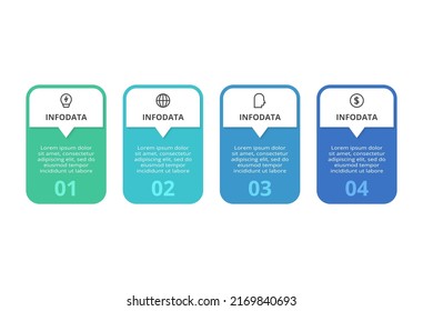 Rectangles infographic with 4 steps, options, parts or processes. Business data visualization.