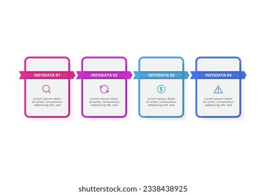 Rectangles infographic with 4 steps, options, parts or processes. Business data visualization.