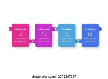 Rectangles infographic with 4 steps, options, parts or processes. Business data visualization.