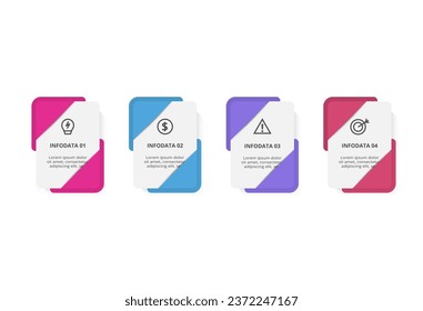 Rectangles infographic with 4 steps, options, parts or processes. Business data visualization.