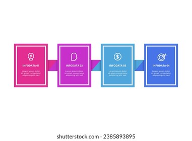 Rectangles infographic with 4 steps, options, parts or processes. Business data visualization.