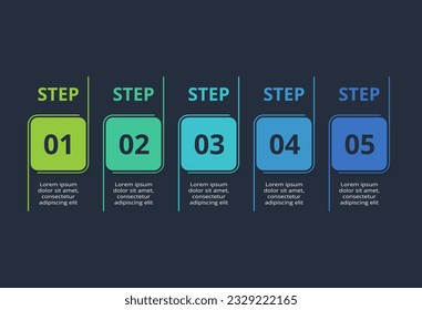 Rectangles infographic with 5 steps, options, parts or processes. Business data visualization.