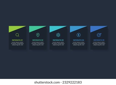 Rectangles infographic with 5 steps, options, parts or processes. Business data visualization.
