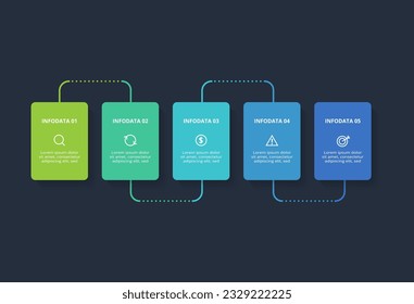 Rectangles infographic with 5 steps, options, parts or processes. Business data visualization.