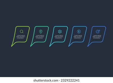 Rectangles infographic with 5 steps, options, parts or processes. Business data visualization.