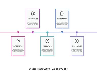 Rectangles infographic with 5 steps, options, parts or processes. Business data visualization.