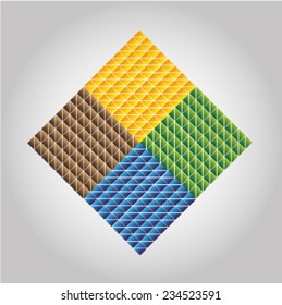 Rectangles on colorful abstract background.