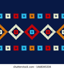 Rectangles and Squares. Ethnic boho seamless pattern. Patchwork texture. Weaving. Traditional ornament. Tribal pattern. Folk motif. Can be used for wallpaper, textile, wrapping, web.