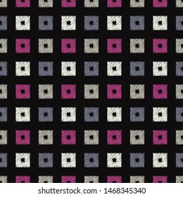 Rectangles and Squares. Ethnic boho seamless pattern. Patchwork texture. Weaving. Traditional ornament. Tribal pattern. Folk motif. Can be used for wallpaper, textile, wrapping, web.