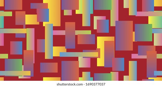 Rechtecke und Quadrate. Nahtlose Ornamente. Nahtloser Hintergrund rechteckiger Formen. Vektorillustration