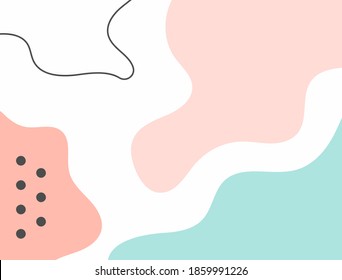 Rectangular abstract background with different shapes. Drawn by hand. Simple modern template. Flat vector illustration.