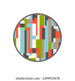 Rectangular Abstract Circle. Vector Design