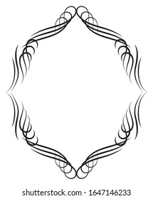 Rectangular antique ornament borders, calligraphic illustrations, black and white vector data