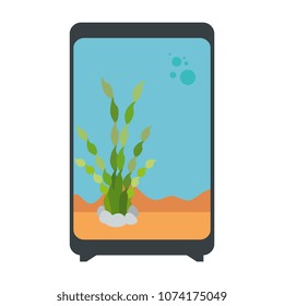 rectangular aquarium without fish icon