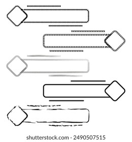Rectangular arrow labels. Geometric frame design. Abstract border pattern. Black and white vector.