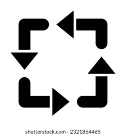 Rectangular Arrow Vector Glyph Icon For Personal And Commercial Use.
