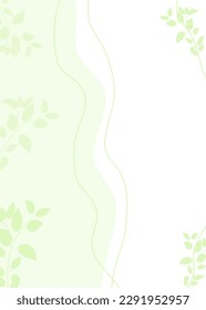 Rectangular background for a banner with floral elements in gentle green color. Vector illustration. For the design of a poster, flyer, invitation, congratulations, landing screen.