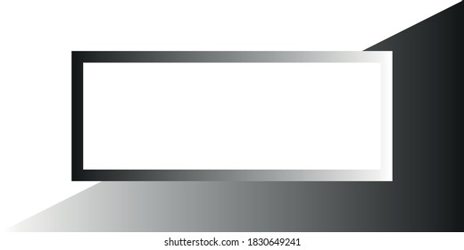 Rectangular background. Banner, post, advertisement. Black and white frame. Vector illustration.