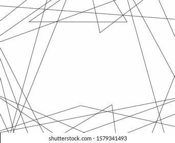 Rectangular background with borders of random thin lines. Simple vector illustration.