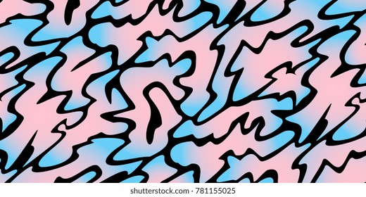 rectangular background of curvilinear blue pink figures