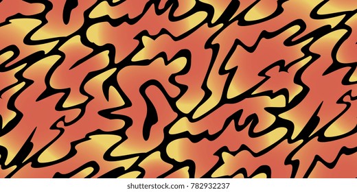 rectangular background of curvilinear red-yellow figures