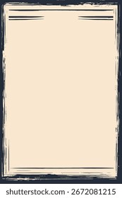 Plano de fundo retangular com margens ásperas e angustiadas em cor escura, contrastando com preenchimento mais claro. Isso é ideal para posters vintage, layouts retro, bordas de papel antigas ou projetos de design clássico.